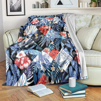 Hawaii Tropicana Blue Pattern Blanket LT01 Blue - Polynesian Pride