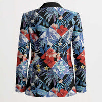 Hawaii Tropicana Blue Pattern Blazer LT01 - Polynesian Pride