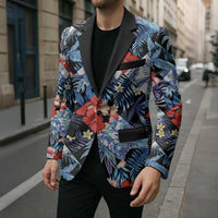 Hawaii Tropicana Blue Pattern Blazer LT01 - Polynesian Pride