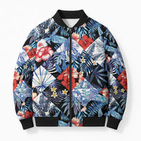 Hawaii Tropicana Blue Pattern Bomber Puffer Jacket LT01 Unisex Blue - Polynesian Pride