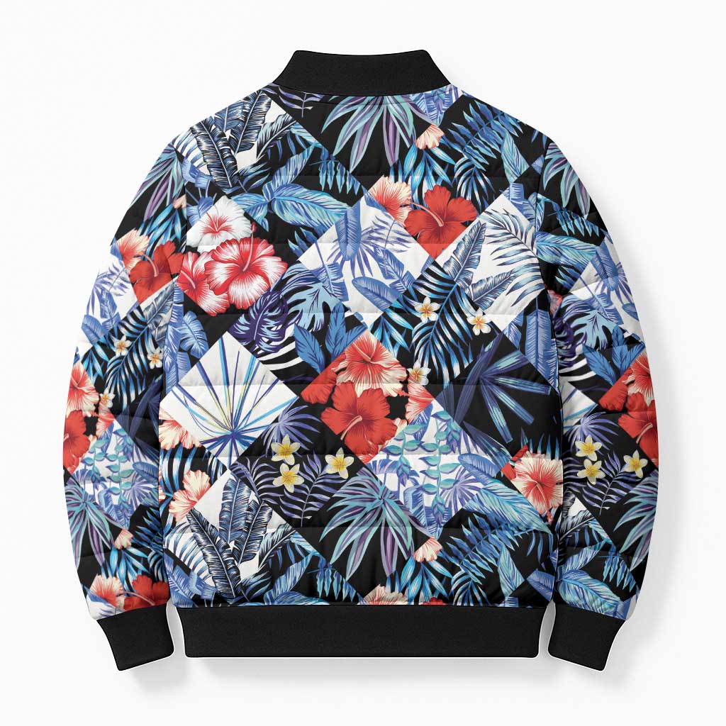Hawaii Tropicana Blue Pattern Bomber Puffer Jacket LT01 - Polynesian Pride