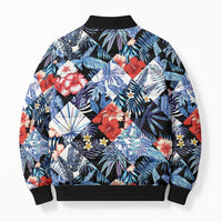 Hawaii Tropicana Blue Pattern Bomber Puffer Jacket LT01 - Polynesian Pride