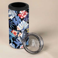 Hawaii Tropicana Blue Pattern 4 in 1 Can Cooler Tumbler LT01 - Polynesian Pride