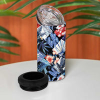 Hawaii Tropicana Blue Pattern 4 in 1 Can Cooler Tumbler LT01 - Polynesian Pride