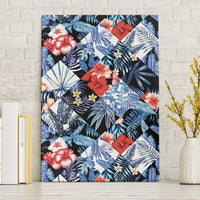 Hawaii Tropicana Blue Pattern Canvas Wall Art LT01 Without Frame Blue - Polynesian Pride