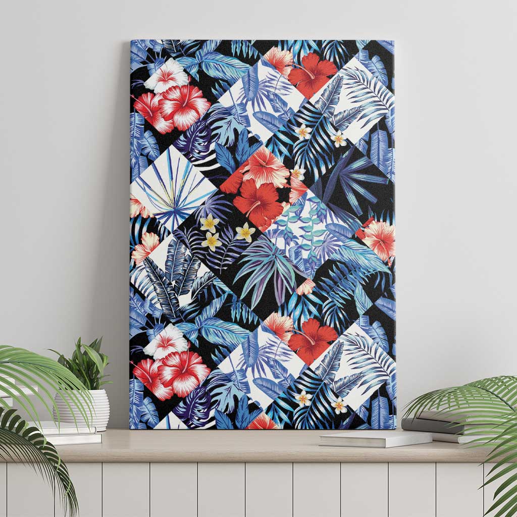 Hawaii Tropicana Blue Pattern Canvas Wall Art LT01 - Polynesian Pride