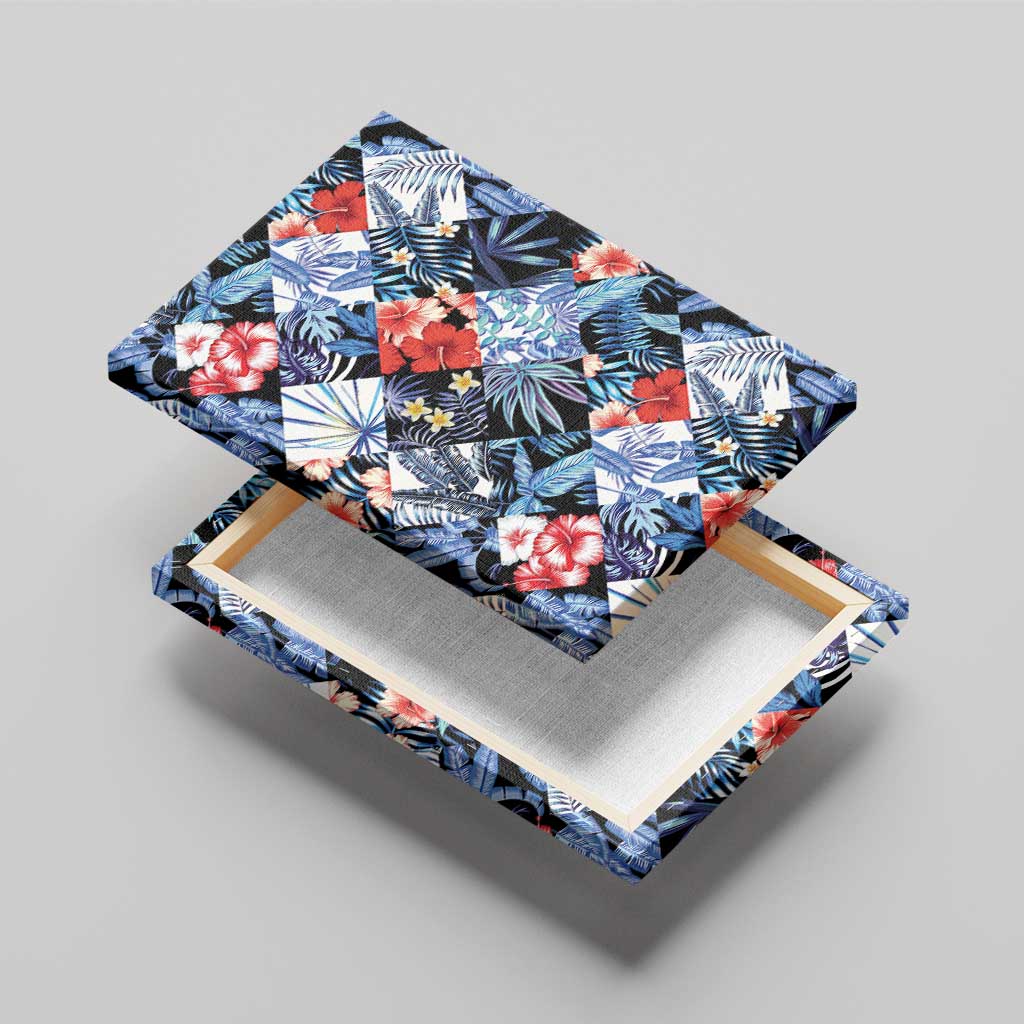 Hawaii Tropicana Blue Pattern Canvas Wall Art LT01 - Polynesian Pride
