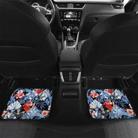 Hawaii Tropicana Blue Pattern Car Mats LT01 Set 2pcs - Back Blue - Polynesian Pride