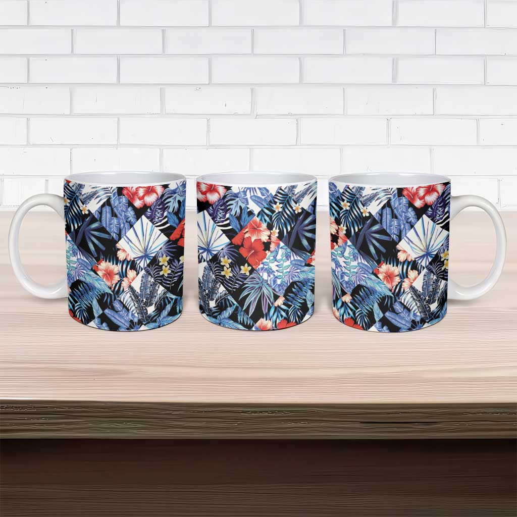 Hawaii Tropicana Blue Pattern Ceramic Mug LT01 - Polynesian Pride