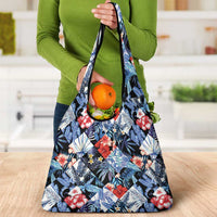 Hawaii Tropicana Blue Pattern Grocery Bag LT01 - Polynesian Pride