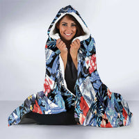 Hawaii Tropicana Blue Pattern Hooded Blanket LT01 - Polynesian Pride