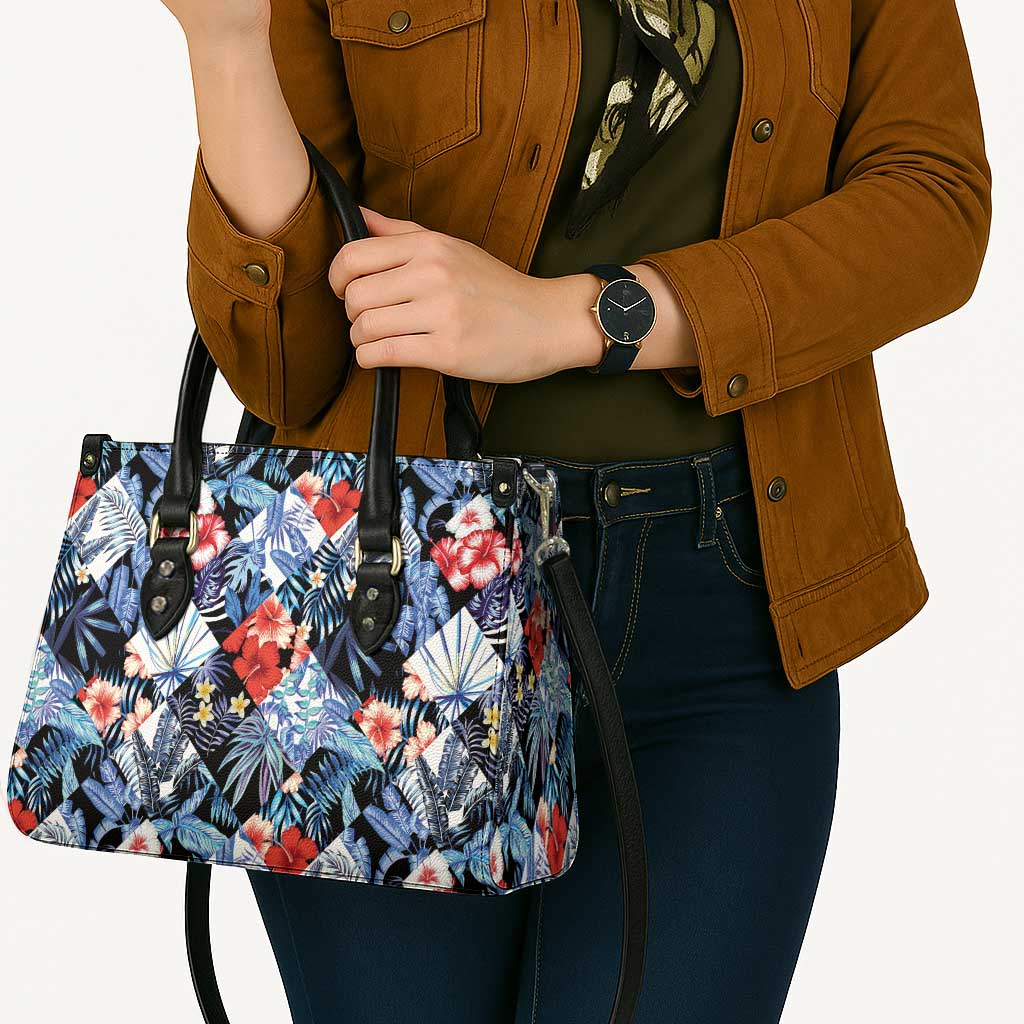 Hawaii Tropicana Blue Pattern Leather Bag LT01 - Polynesian Pride