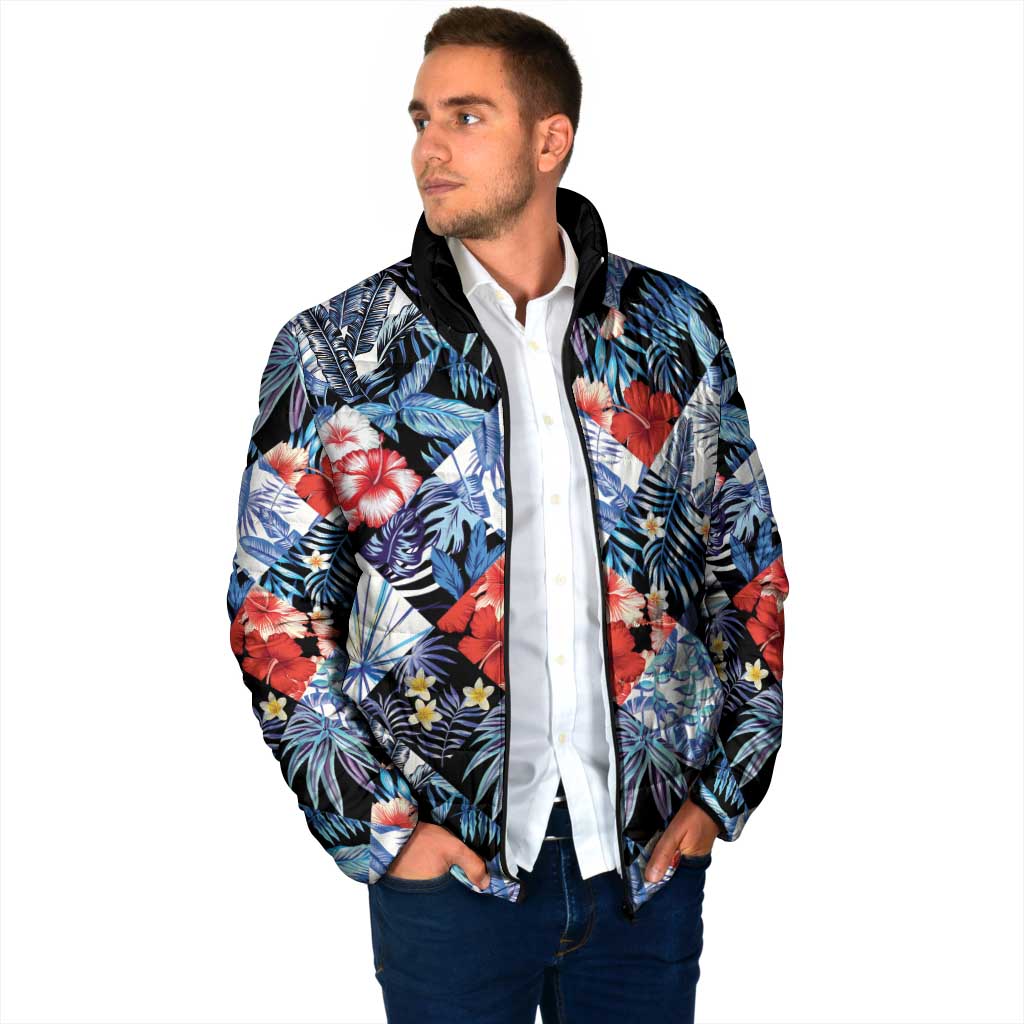 Hawaii Tropicana Blue Pattern Padded Jacket LT01 - Polynesian Pride