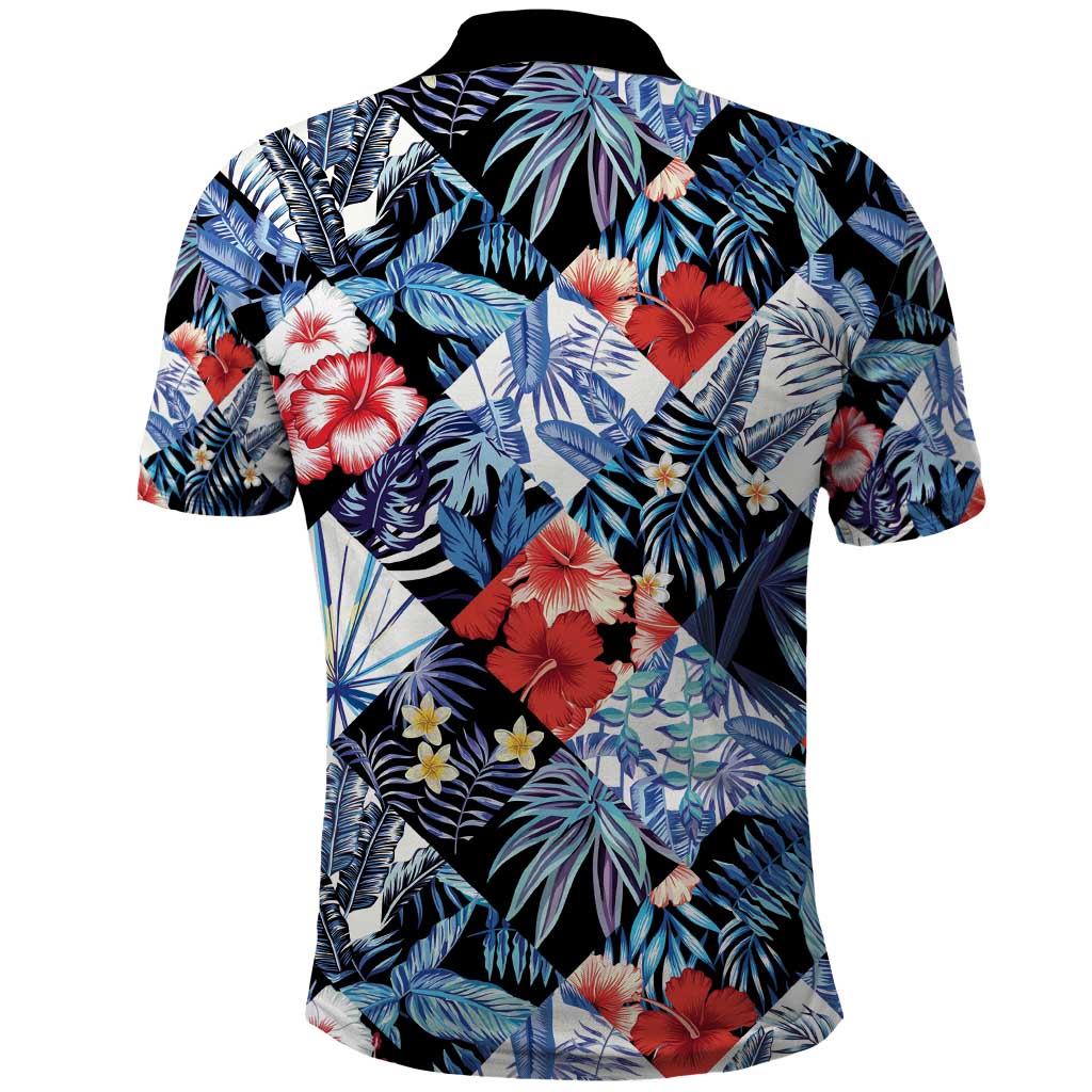 Hawaii Tropicana Blue Pattern Polo Shirt LT01 - Polynesian Pride