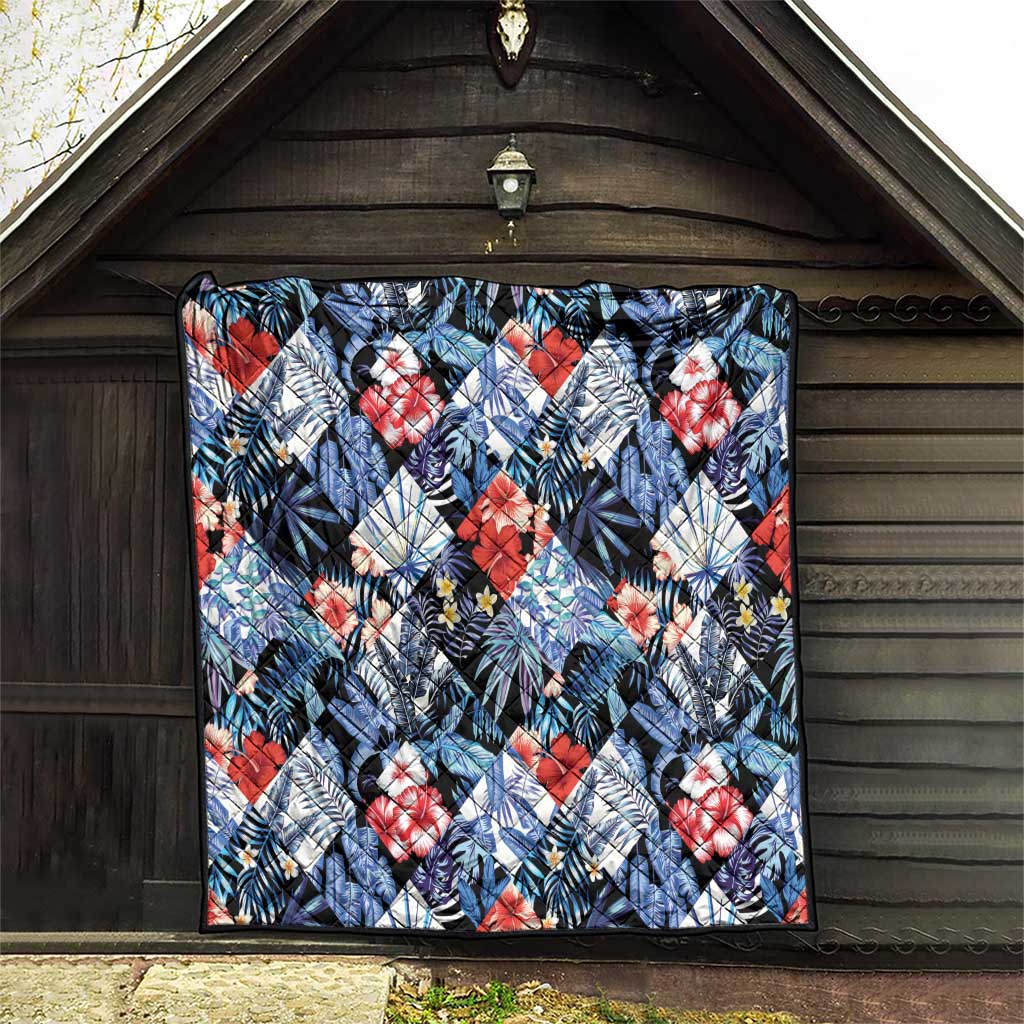 Hawaii Tropicana Blue Pattern Quilt LT01 - Polynesian Pride
