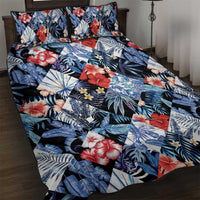 Hawaii Tropicana Blue Pattern Quilt Bed Set LT01 Blue - Polynesian Pride