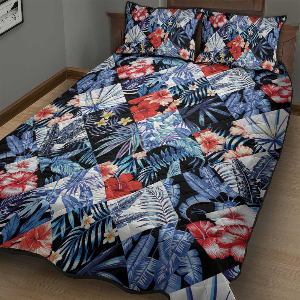 Hawaii Tropicana Blue Pattern Quilt Bed Set LT01 - Polynesian Pride