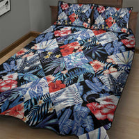 Hawaii Tropicana Blue Pattern Quilt Bed Set LT01 - Polynesian Pride