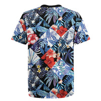 Hawaii Tropicana Blue Pattern Rugby Jersey LT01 - Polynesian Pride