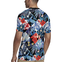 Hawaii Tropicana Blue Pattern Rugby Jersey LT01 - Polynesian Pride