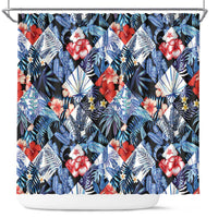 Hawaii Tropicana Blue Pattern Shower Curtain LT01 Blue - Polynesian Pride