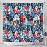 Hawaii Tropicana Blue Pattern Shower Curtain LT01 - Polynesian Pride
