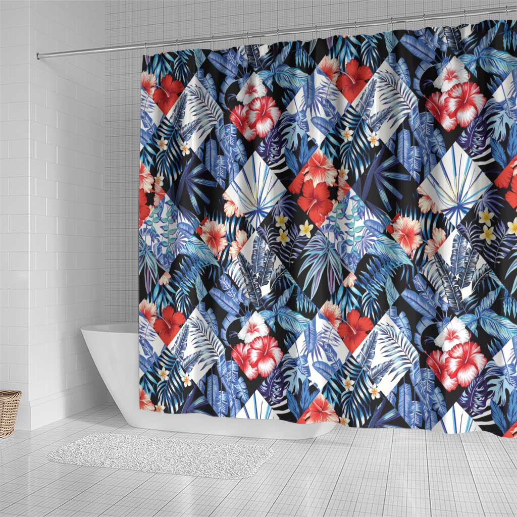 Hawaii Tropicana Blue Pattern Shower Curtain LT01 - Polynesian Pride