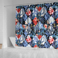 Hawaii Tropicana Blue Pattern Shower Curtain LT01 - Polynesian Pride