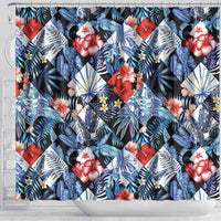 Hawaii Tropicana Blue Pattern Shower Curtain LT01 - Polynesian Pride