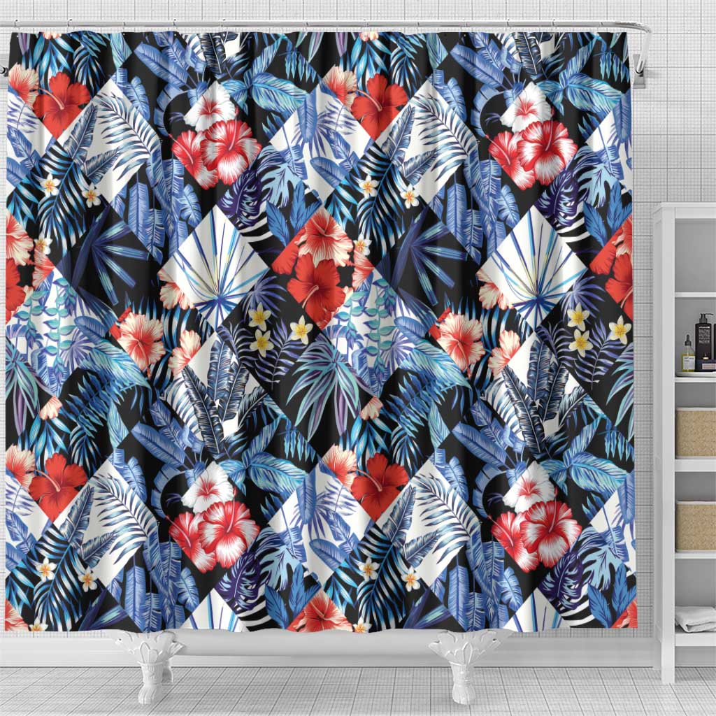 Hawaii Tropicana Blue Pattern Shower Curtain LT01 - Polynesian Pride