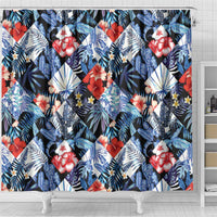 Hawaii Tropicana Blue Pattern Shower Curtain LT01 - Polynesian Pride