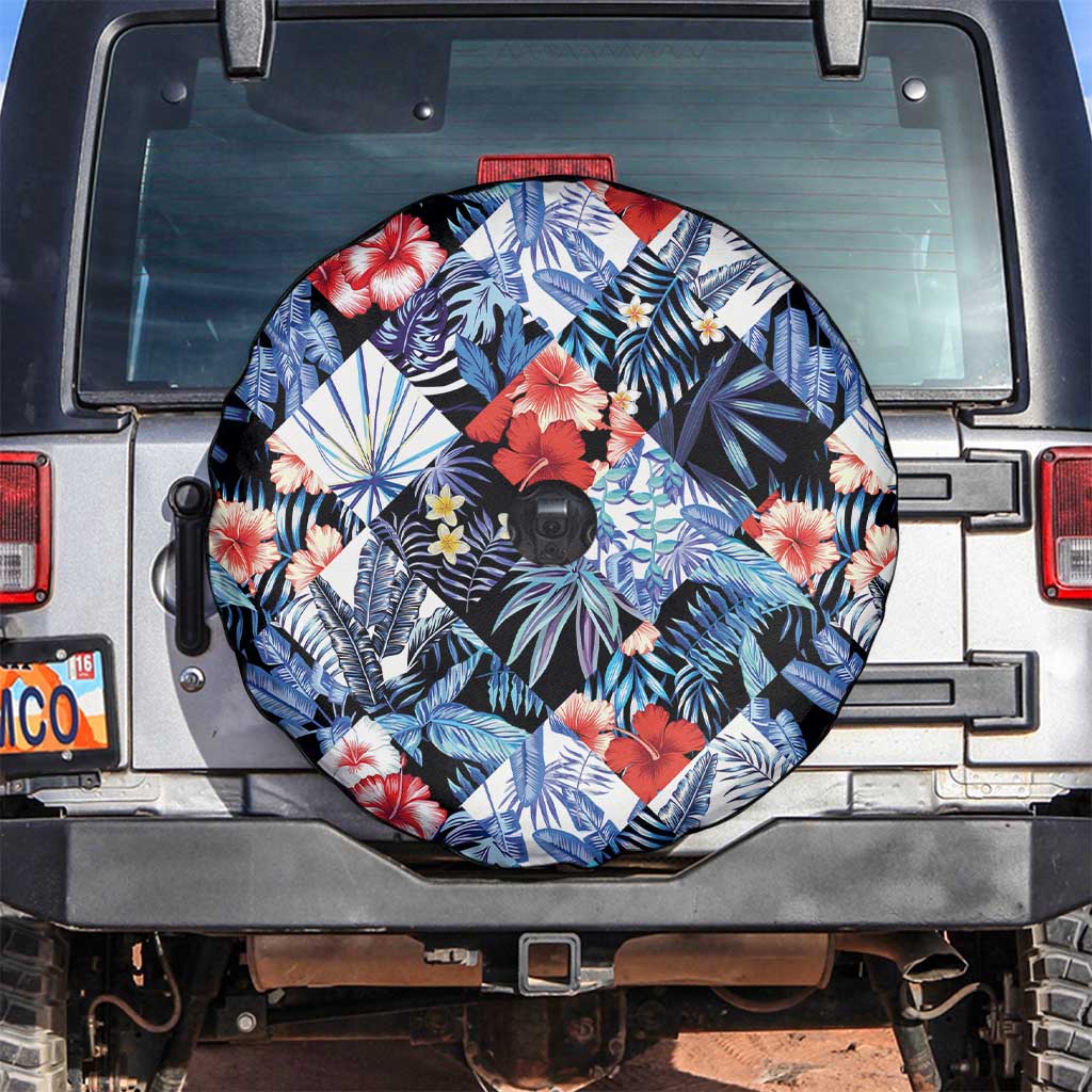 Hawaii Tropicana Blue Pattern Spare Tire Cover LT01 Blue - Polynesian Pride