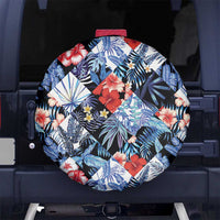 Hawaii Tropicana Blue Pattern Spare Tire Cover LT01 No hole Blue - Polynesian Pride
