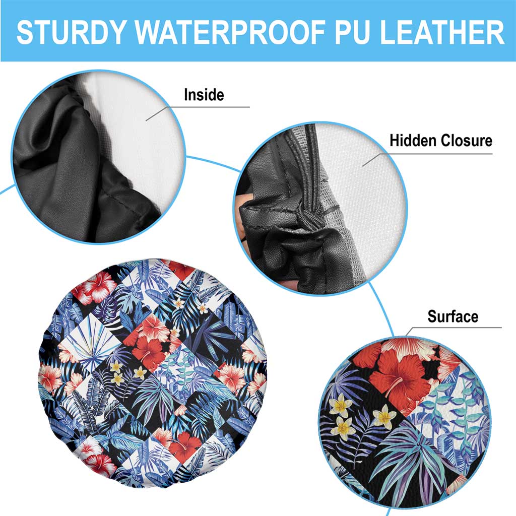 Hawaii Tropicana Blue Pattern Spare Tire Cover LT01 - Polynesian Pride