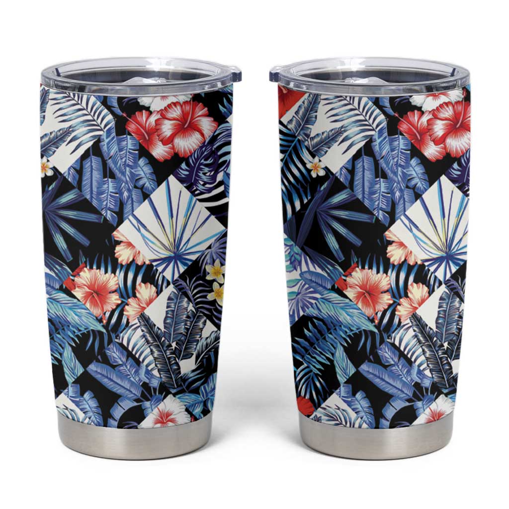 Hawaii Tropicana Blue Pattern Tumbler Cup LT01 Blue - Polynesian Pride