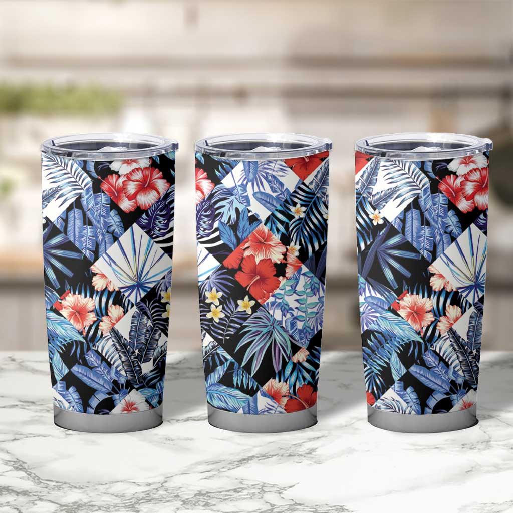 Hawaii Tropicana Blue Pattern Tumbler Cup LT01 - Polynesian Pride