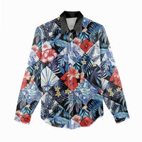 Hawaii Tropicana Blue Pattern Women Casual Shirt LT01 - Polynesian Pride