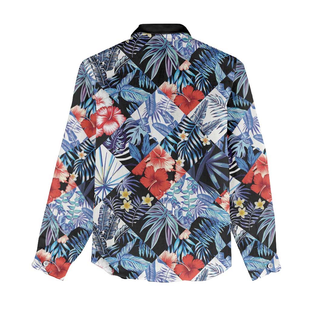Hawaii Tropicana Blue Pattern Women Casual Shirt LT01 - Polynesian Pride