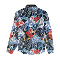 Hawaii Tropicana Blue Pattern Women Casual Shirt LT01 - Polynesian Pride