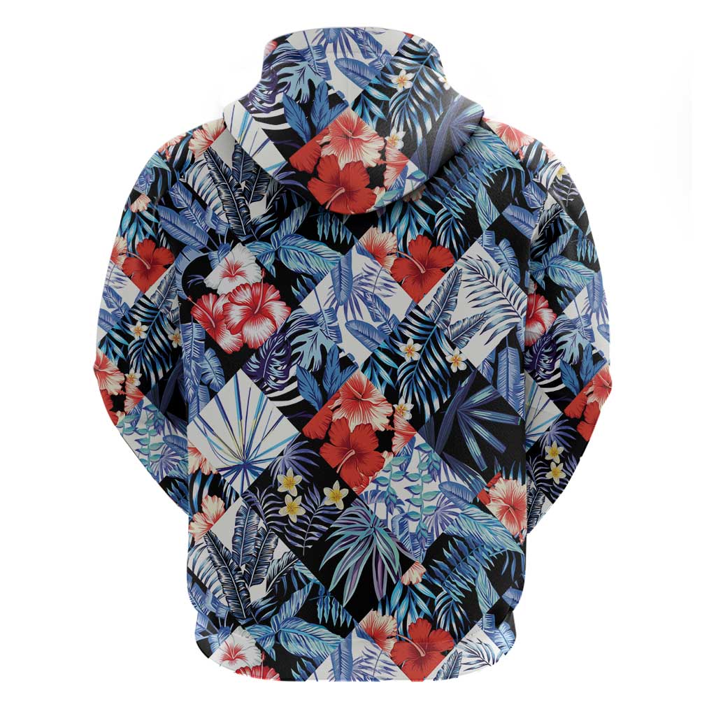 Hawaii Tropicana Blue Pattern Zip Hoodie LT01 - Polynesian Pride