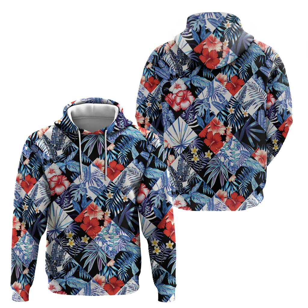 Hawaii Tropicana Blue Pattern Zip Hoodie LT01 - Polynesian Pride