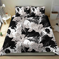 Black White Monotone Tropical Flowers Pattern Bedding Set LT01 - Polynesian Pride