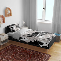 Black White Monotone Tropical Flowers Pattern Bedding Set LT01 - Polynesian Pride