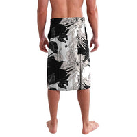 Black White Monotone Tropical Flowers Pattern Lavalava LT01 - Polynesian Pride
