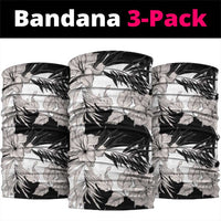 Black White Monotone Tropical Flowers Pattern Neck Gaiter LT01 package One Size: 25*50cm Black - Polynesian Pride