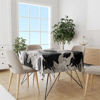 Black White Monotone Tropical Flowers Pattern Tablecloth LT01 - Polynesian Pride