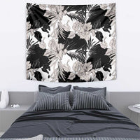 Black White Monotone Tropical Flowers Pattern Tapestry LT01 - Polynesian Pride