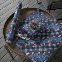 Polynesian Monstera Tiare Floral Wrapping Paper Royal Blue Tropical Plaid LT01 - Polynesian Pride