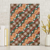 Polynesian Monstera Tiare Floral Canvas Wall Art Chocolate Brown Tropical Plaid LT01 Without Frame Brown - Polynesian Pride