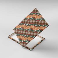 Polynesian Monstera Tiare Floral Canvas Wall Art Chocolate Brown Tropical Plaid LT01 With Frame Brown - Polynesian Pride